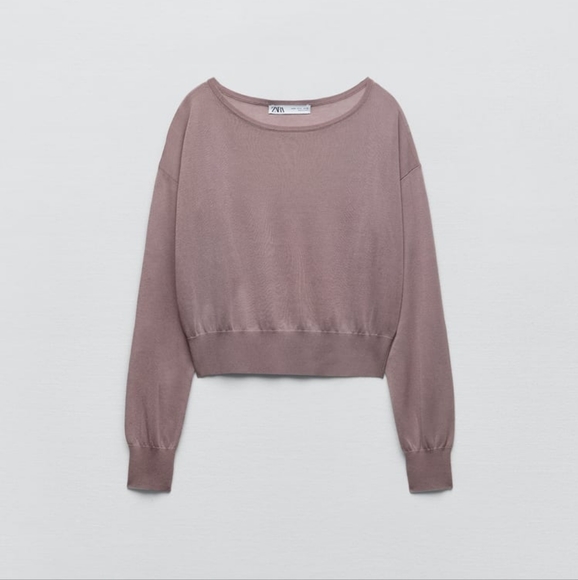 ZARA SEMI-SHEER KNIT SWEATER - Picture 3 of 6